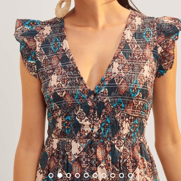 Anthropologie Multicolor Patterned Midi Dress - Picture 3 of 7